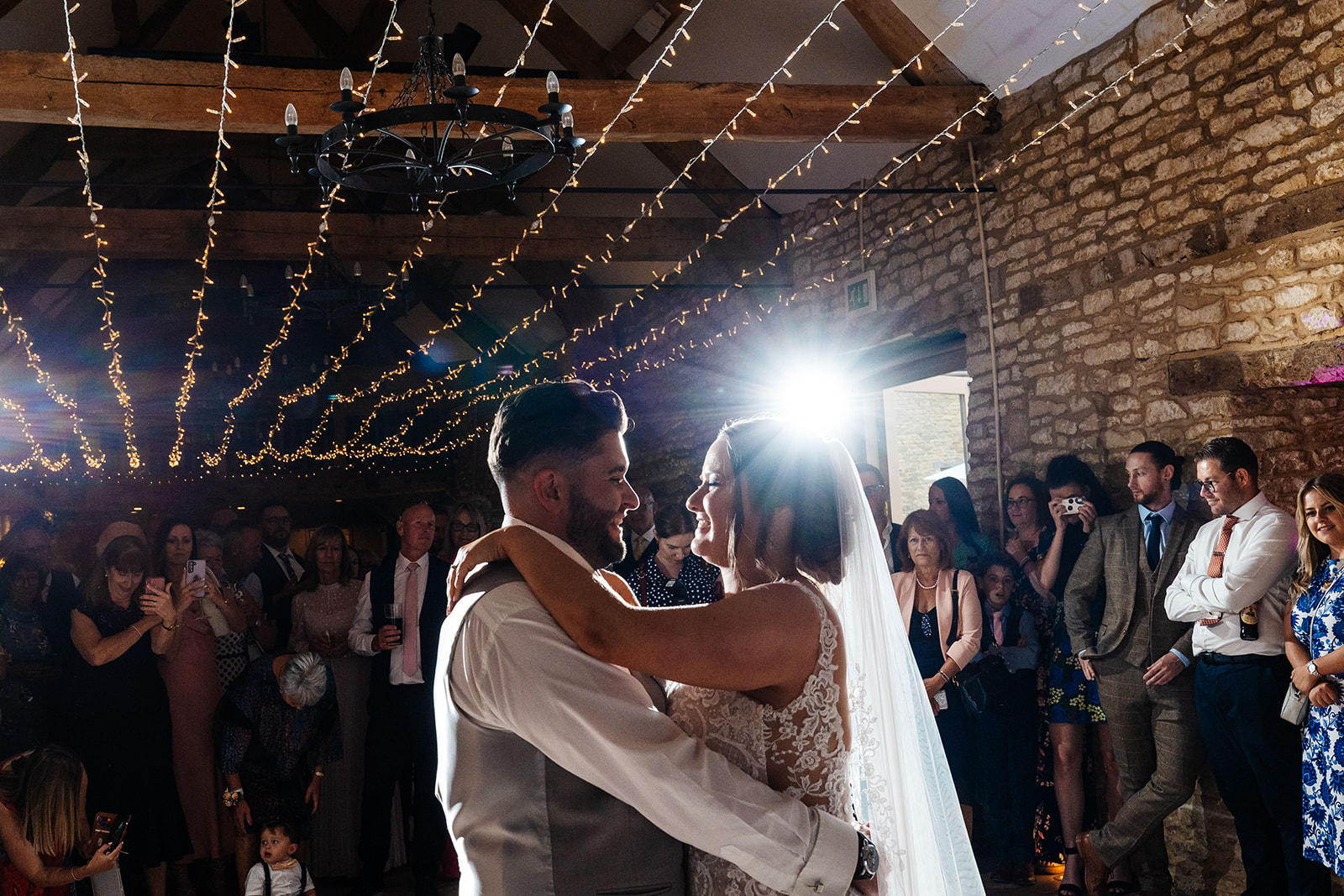 Couple share first dance 