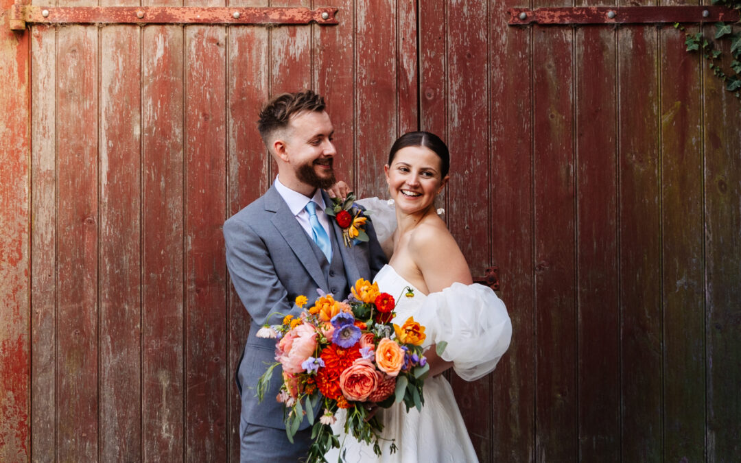 Aimee & David’s South Farm wedding: A burst of colours, fashion and confetti galore!