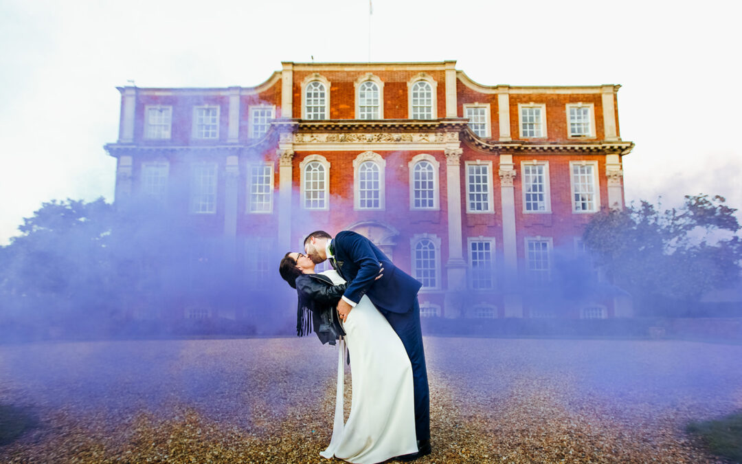 Monochrome Chicheley Hall Wedding Photography – Jen and Dean